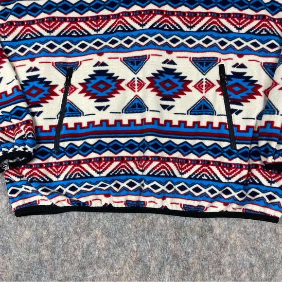 Kavu Cavanaugh Aztec 1/4 Snap Fleece Outdoor Activewear Cozy Walking Pullover L - Picture 8 of 14
